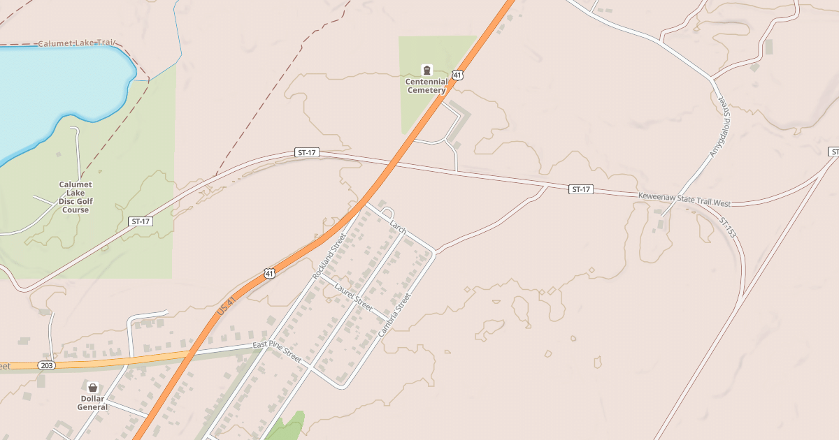 Map preview of Keweenaw State Trail