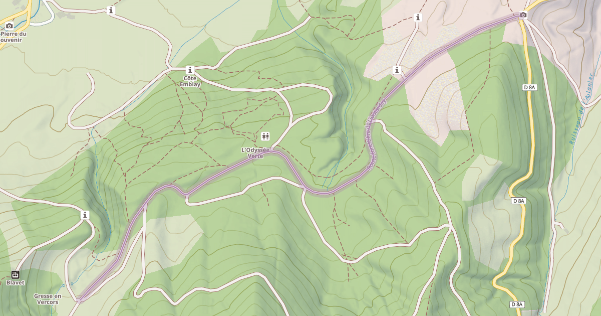 Map preview of Route forestière de Lioutardey