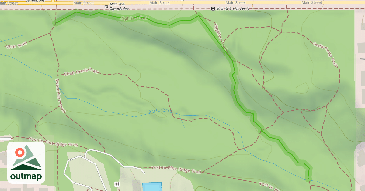 Map of Highline Trail
