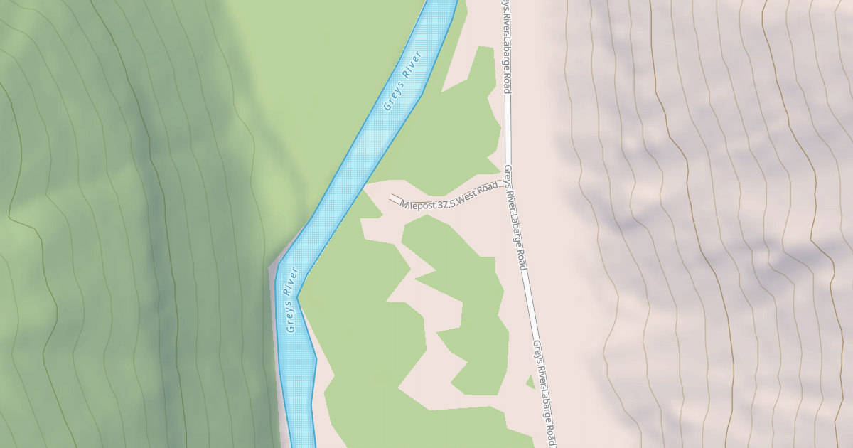 Map preview of MILEPOST 37.5 WEST