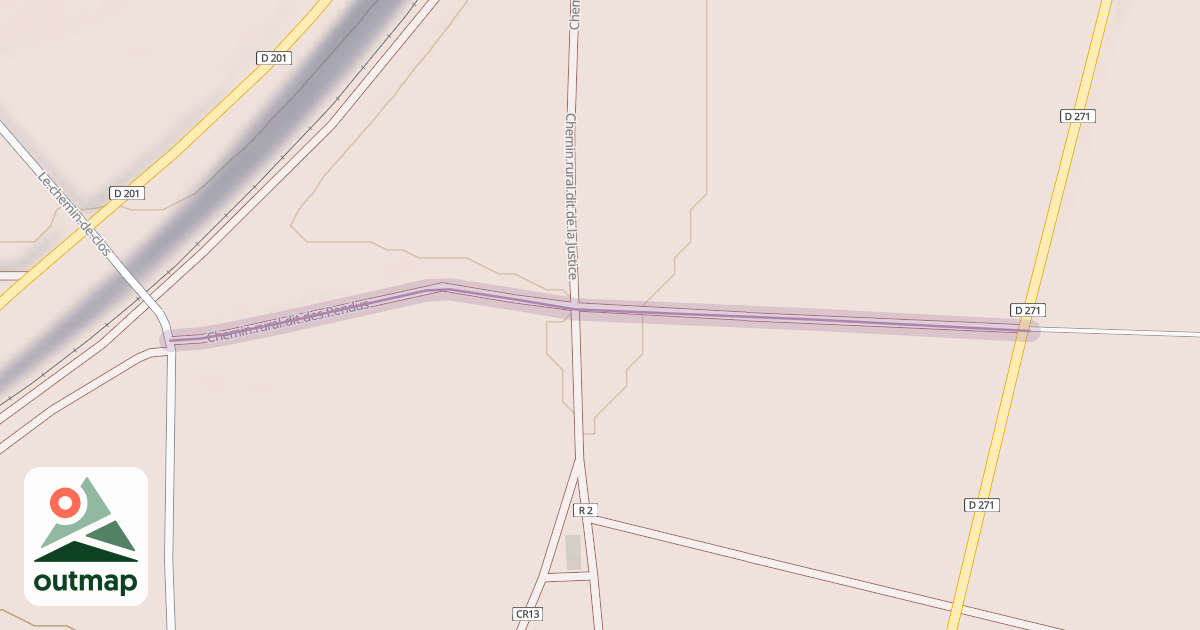 Map of Chemin rural dit des Pendus