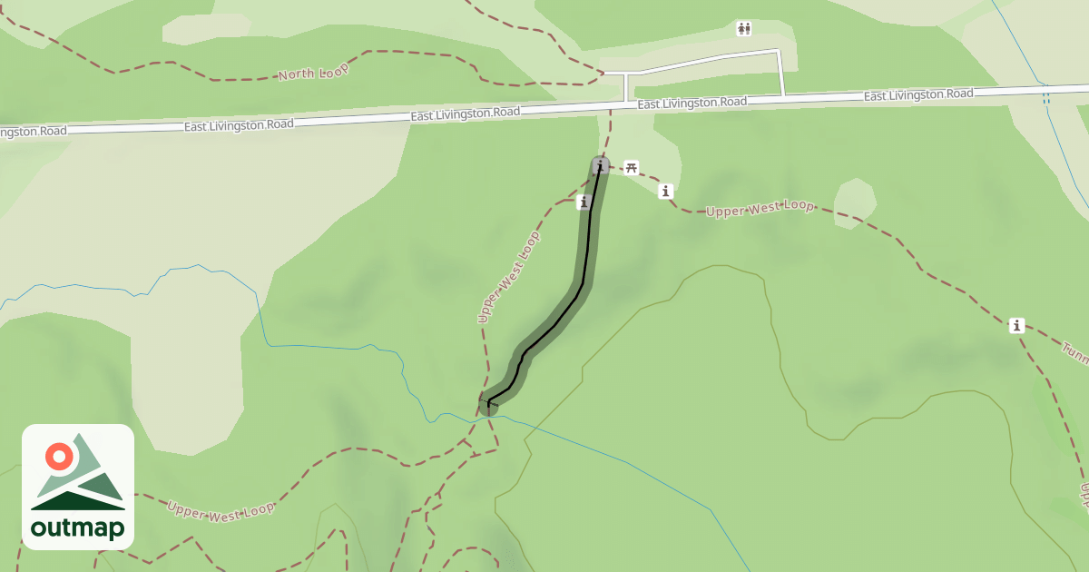 Map of Highland Mountain Bike Trails - A Loop