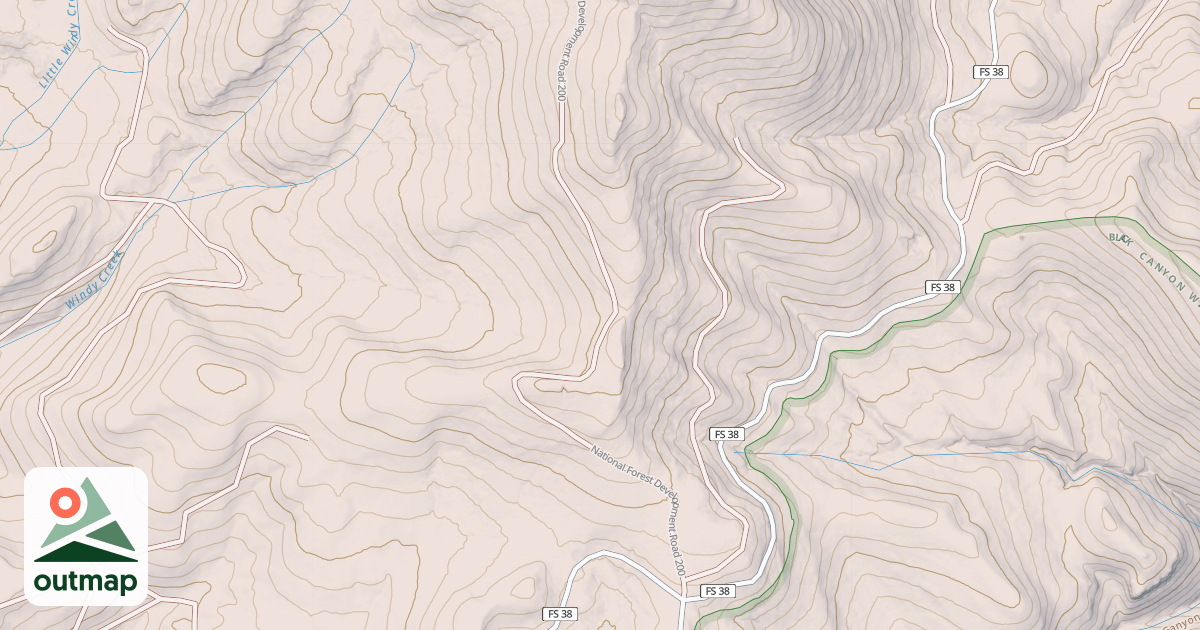 Map of SPANISH PEAK