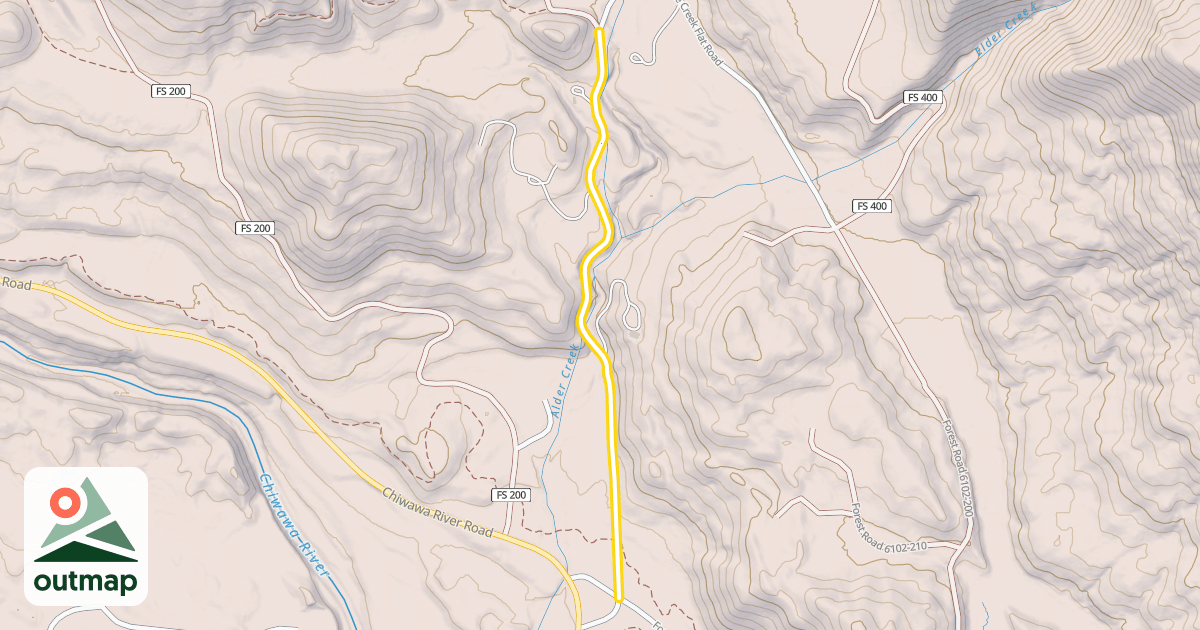 Map of Forest Road 6208