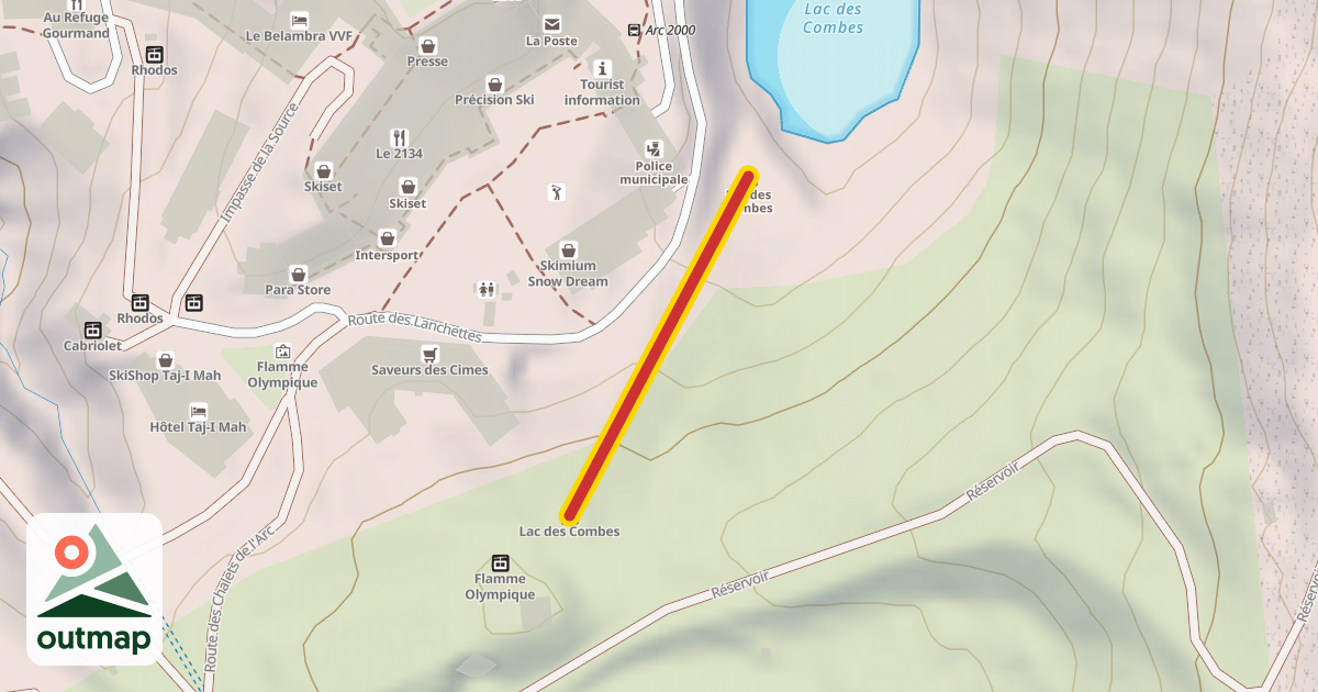 Map of Lac des Combes