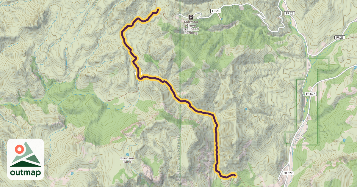Map of Arizona Trail/Little Saddle Mountain Trail #244