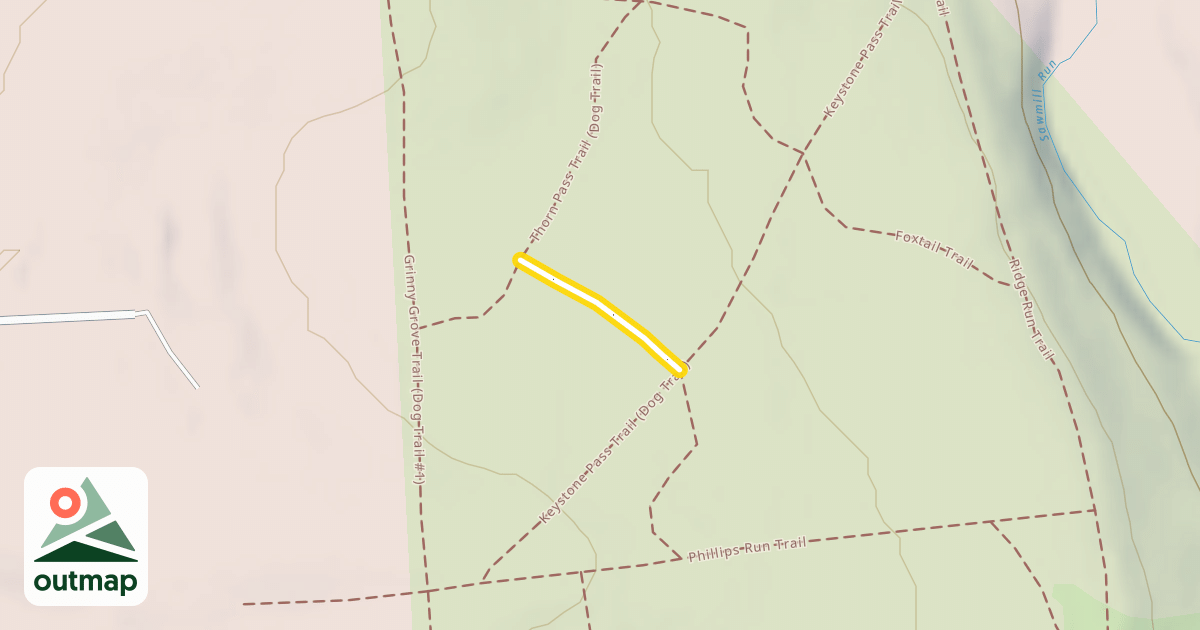 Map of Thorn Tree Trail (Dog Trail #3)