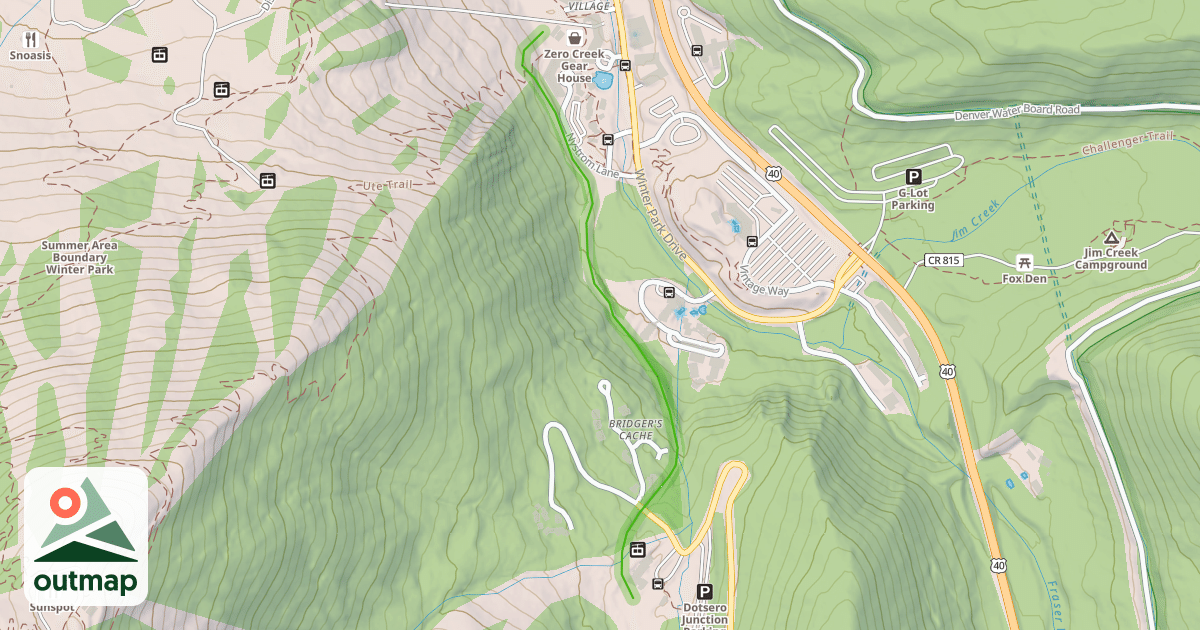 Map of Corridor Mary Jane to Winter Park