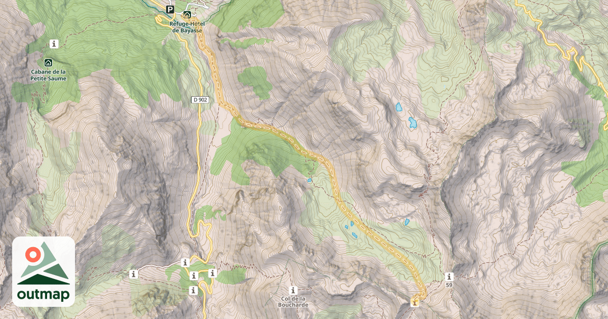 Map of Col de Sanguinière — Bayasse