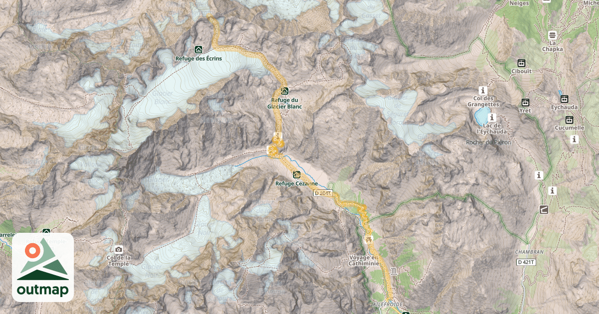 Map of Col Émile Pic — Ailefroide