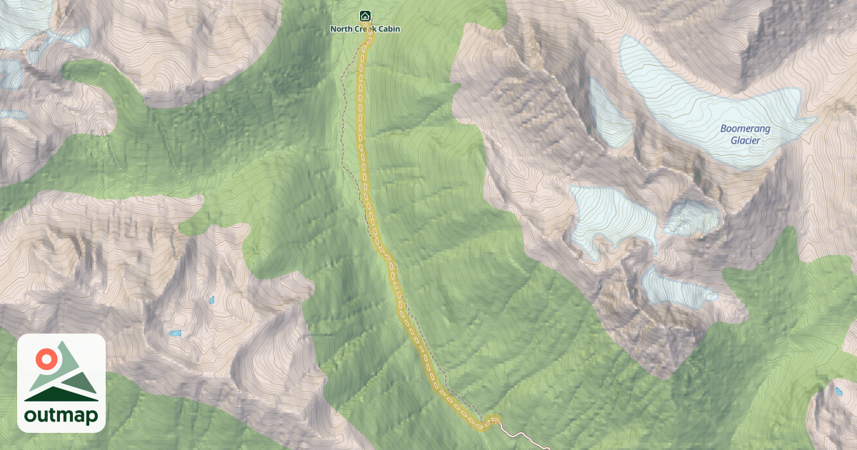 Map of North Creek Cabin Route