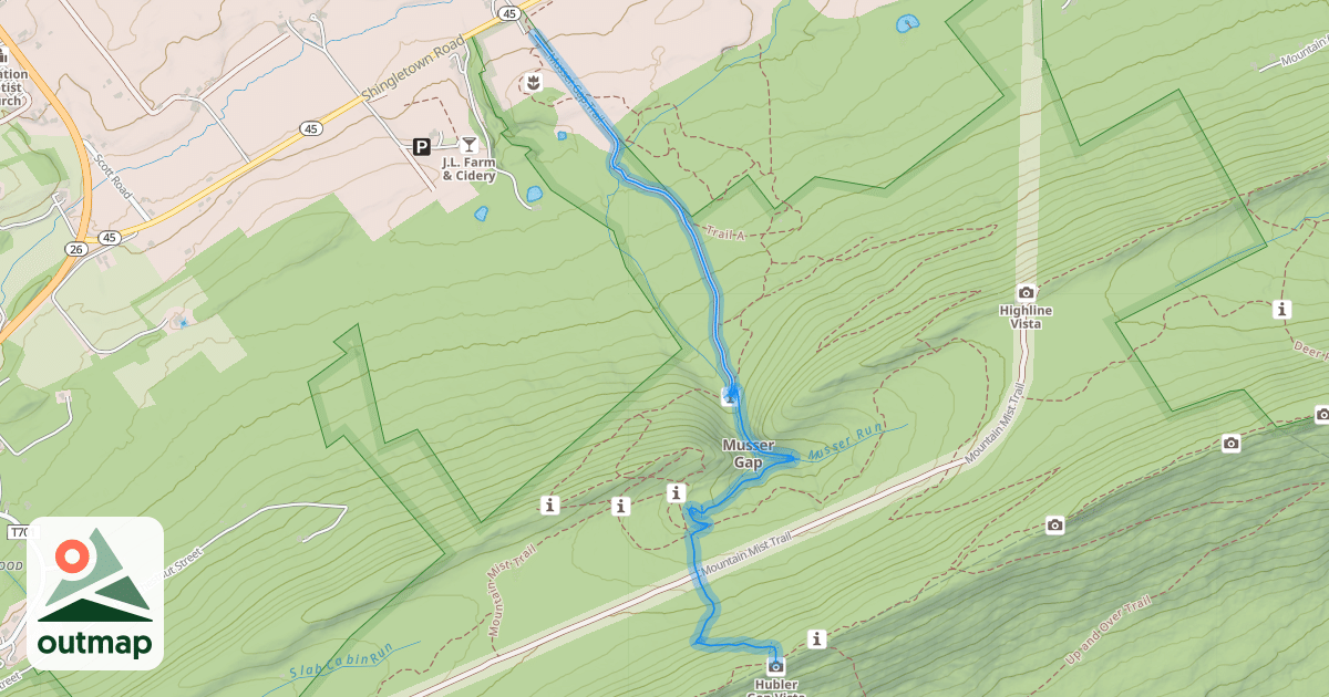 Map of Musser Gap Trail