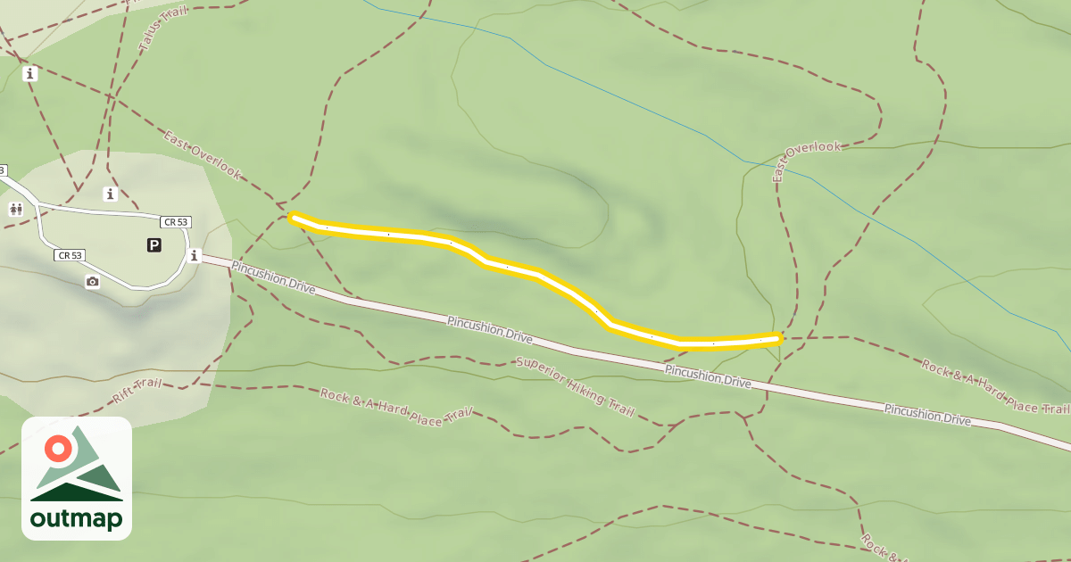 Map of Rock & A Hard Place Trail