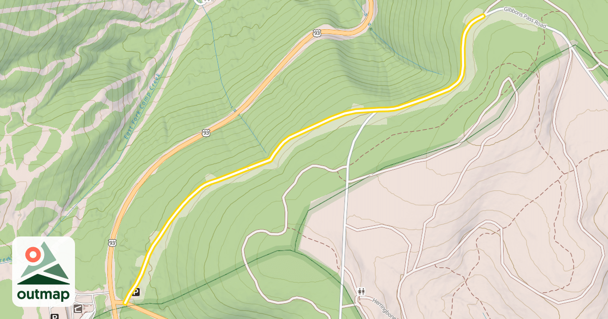 Map of Gibbons Pass Road