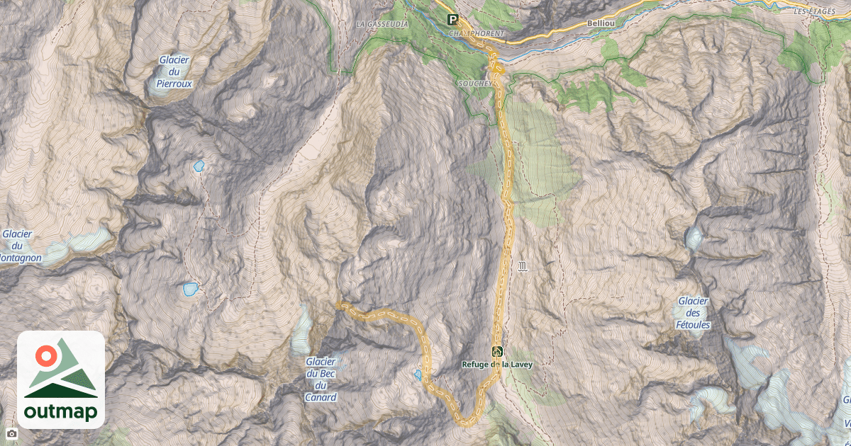 Map of Brèche Pierre Turc — Champhorent
