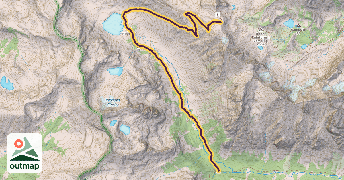 Map of North Fork Cascade Canyon Trail