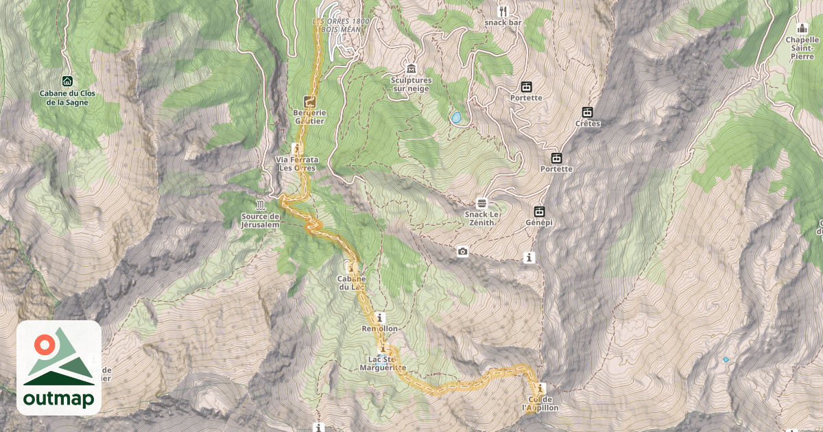 Map of L’Aupillon — Les Orres (1800)