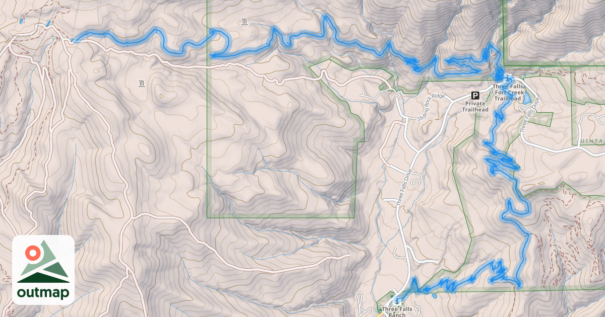 Map of Three Falls Trail