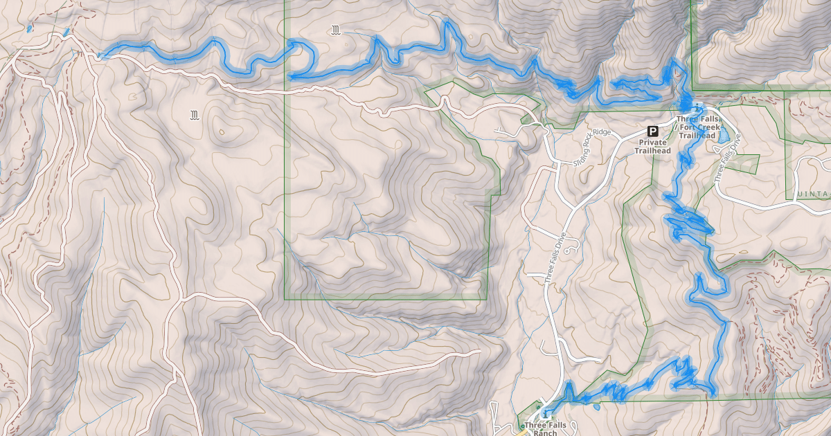 Map preview of Three Falls Trail