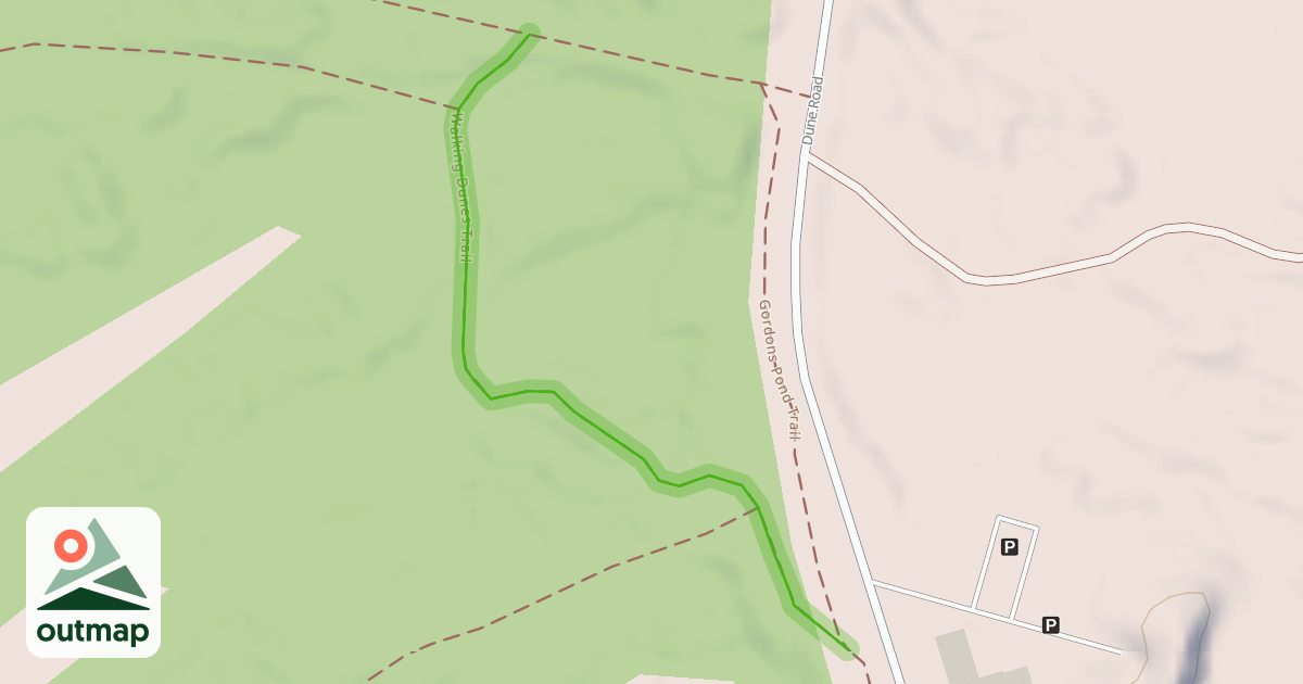Map of Walking Dunes Trail in Sussex