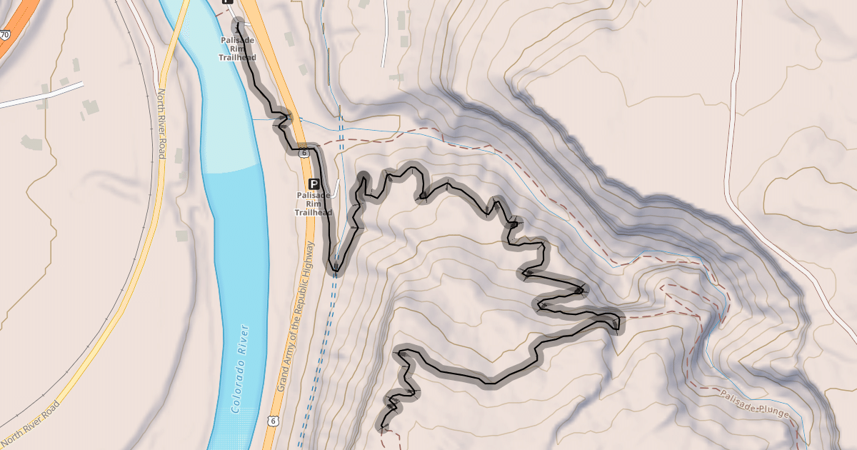 Map preview of Palisade Rim Trail