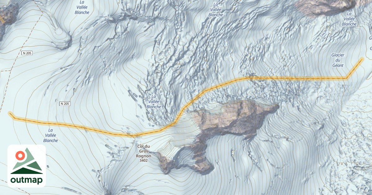 Map of La Vraie Vallée Blanche