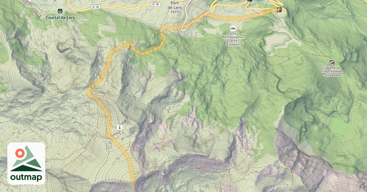 Map of Pic de Girantès ou du Mont Ceint — Le Tir