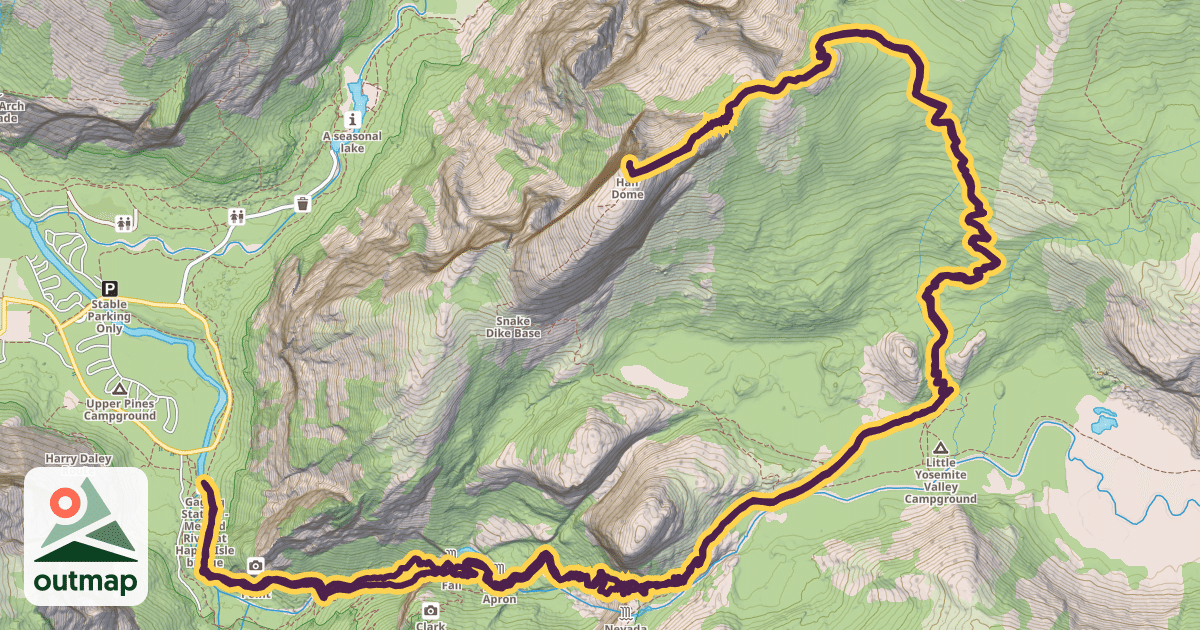 Map of Half Dome Trail