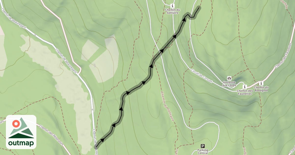 Map of Corsuet Bike Center - Variante du Rocher