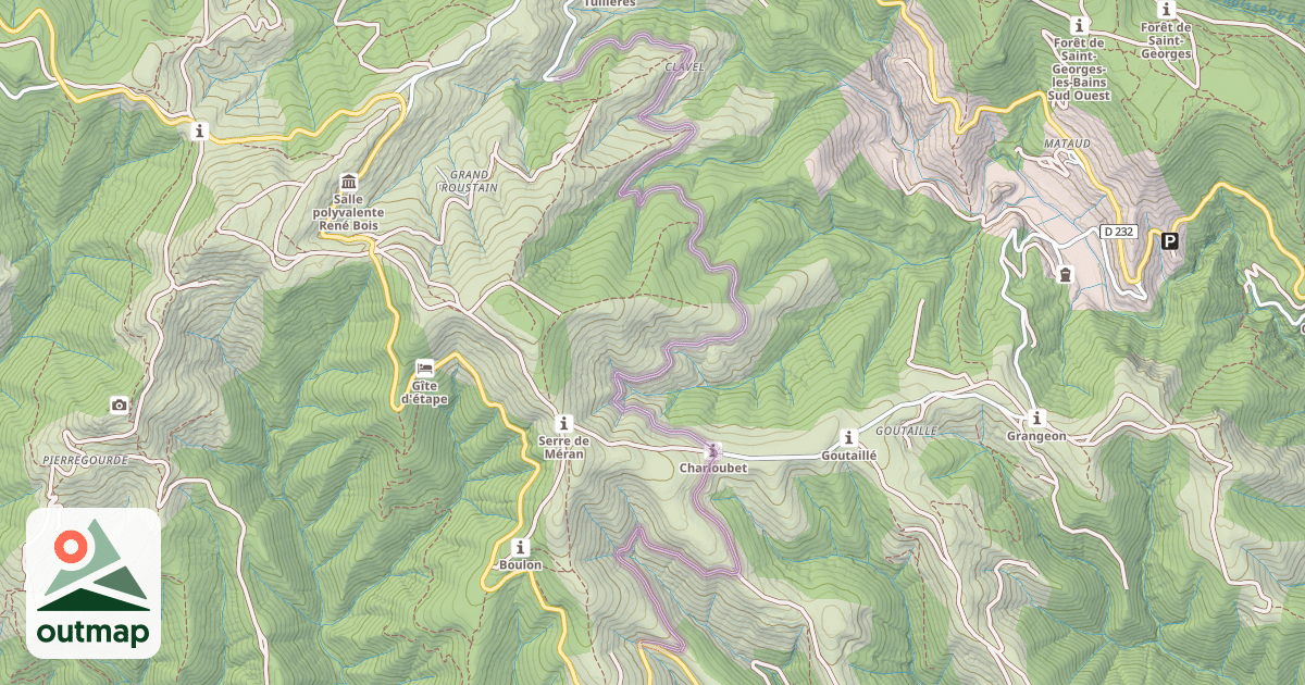 Map of Route d'Aubinas