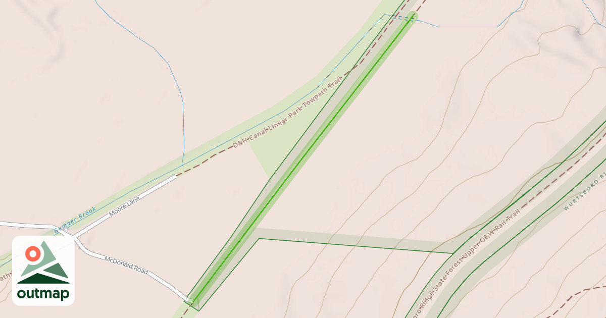 Map of Wurtsboro Ridge State Forest Lower O&W Rail Trail