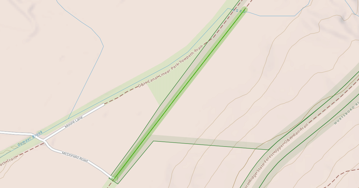 Map preview of Wurtsboro Ridge State Forest Lower O&W Rail Trail
