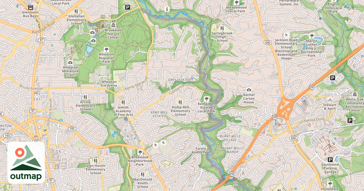 Map of Northwest Branch Trail