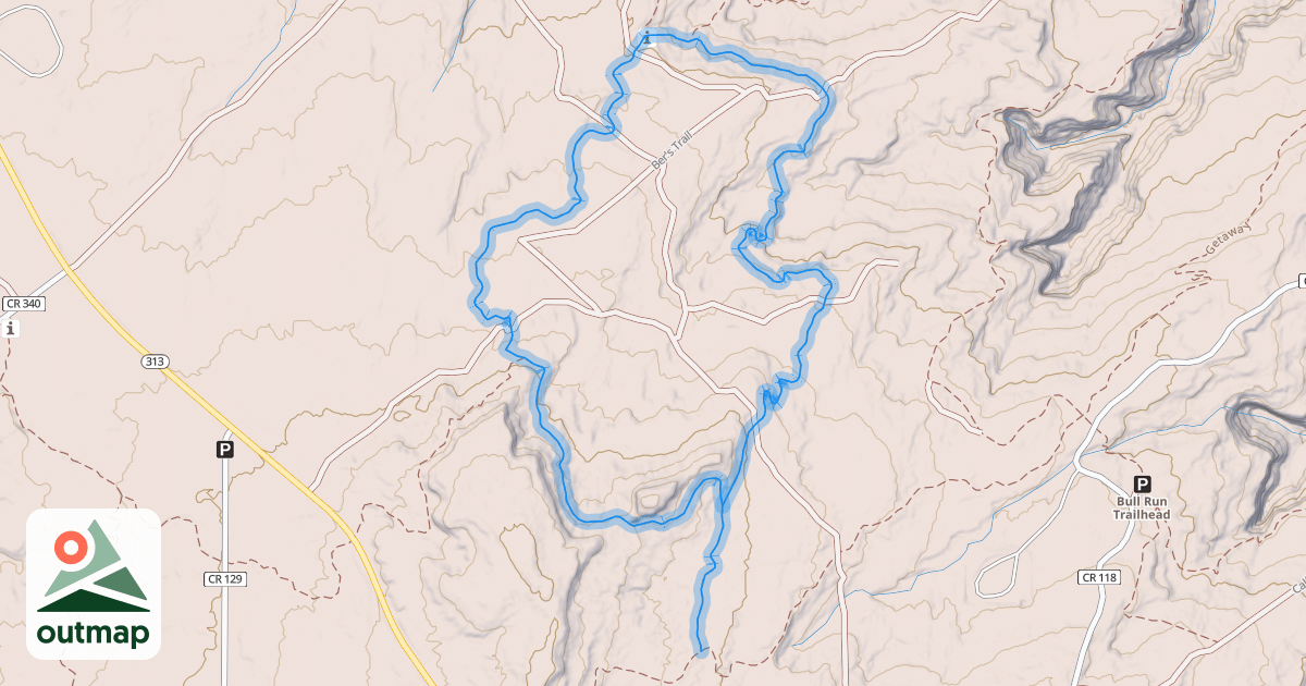 Map of Mustang Trail