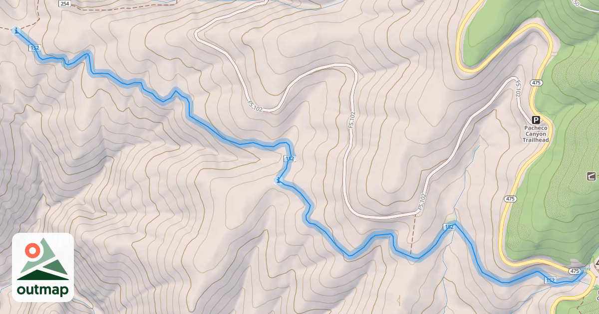 Map of Tesuque Creek Trail (152)