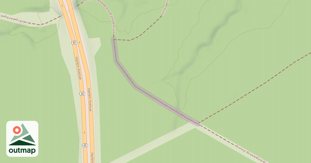 Map of Tinley Creek Red Paved Loop