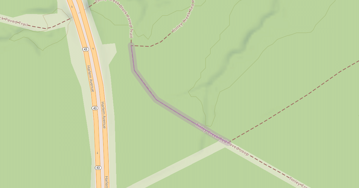Map preview of Tinley Creek Red Paved Loop