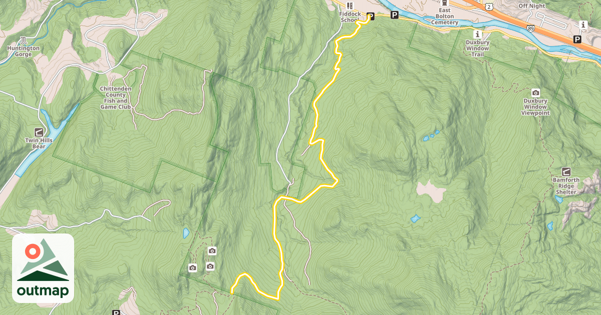 Map of Honey Hollow Trail