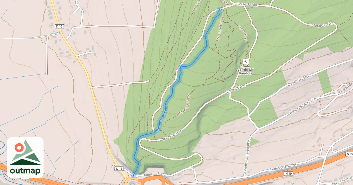 Map of Vtt Piste Rouge