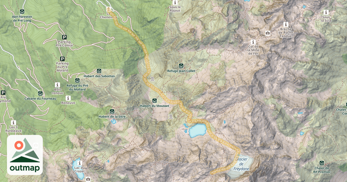 Map of Col de Freydanne — Le Chenevrey