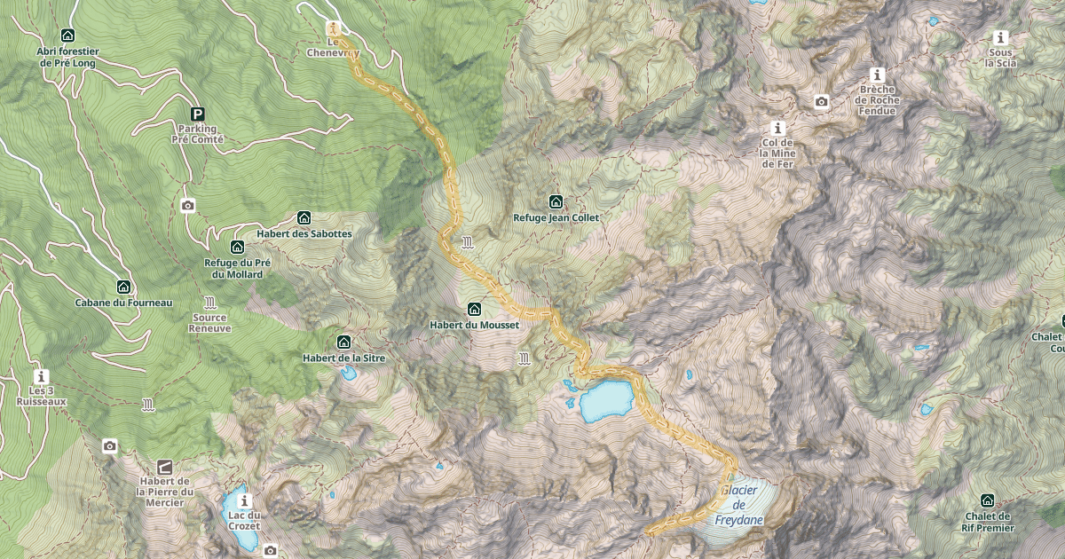 Map preview of Col de Freydanne — Le Chenevrey