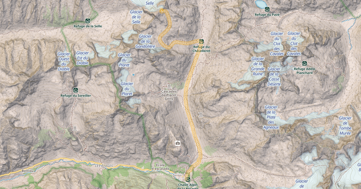Map preview of Col du Replat — La Bérarde