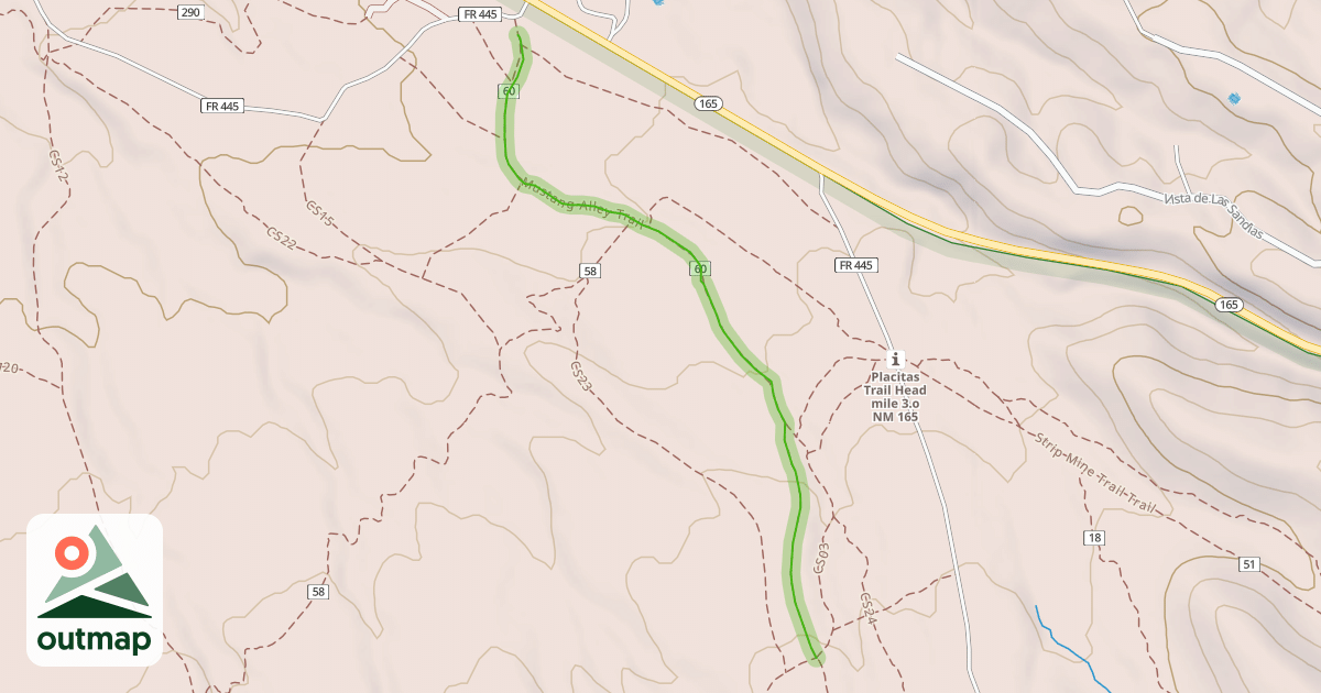 Map of Mustang Alley