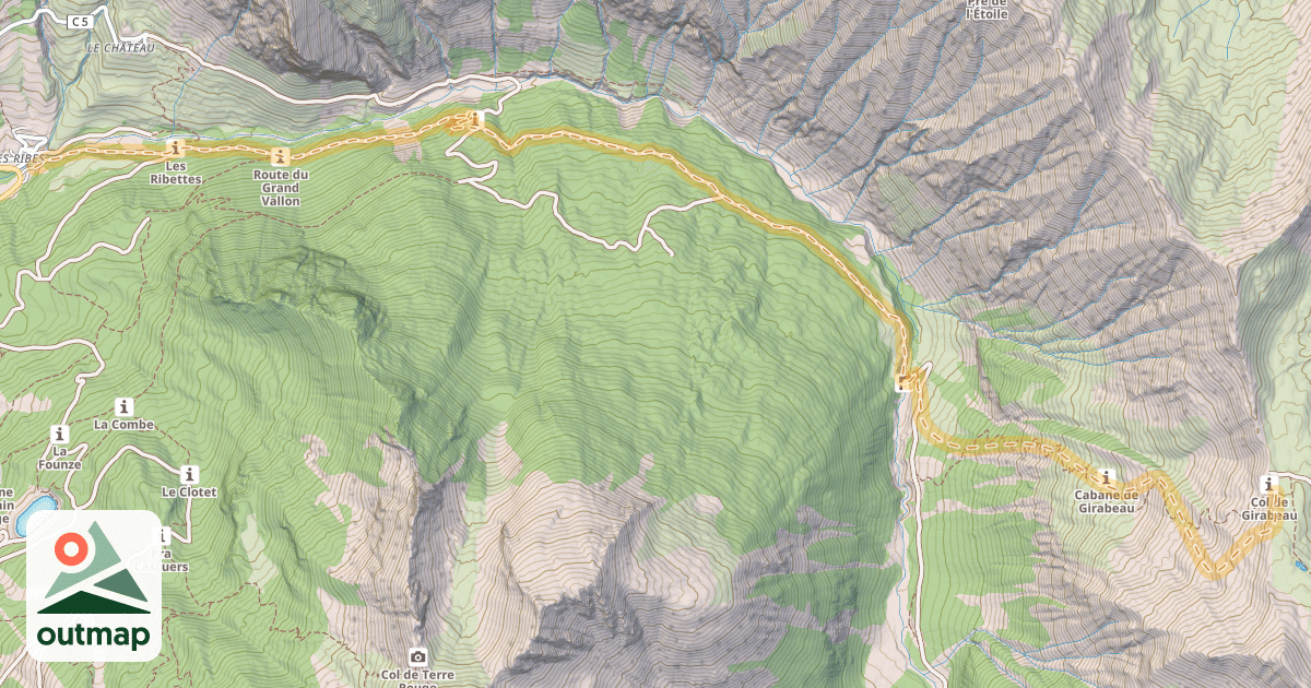 Map of Col de Girabeau — Les Ribes