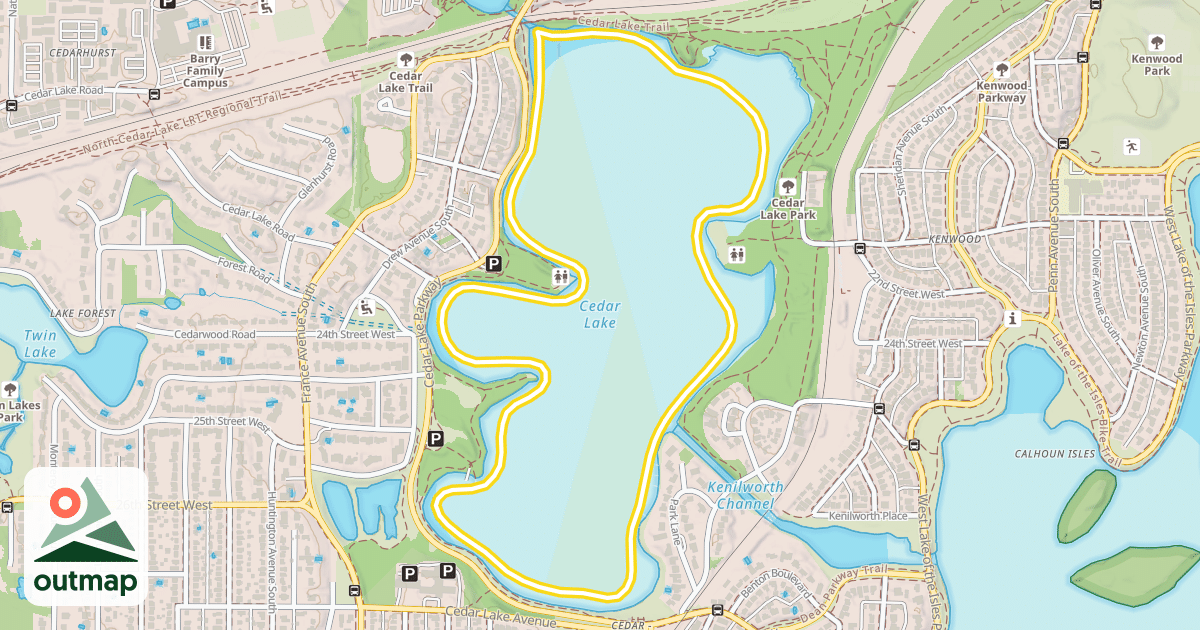 Map of Cedar Lake Trail