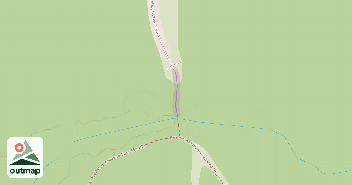 Map of Des Plaines River Trail Purple Unpaved Spur (South)