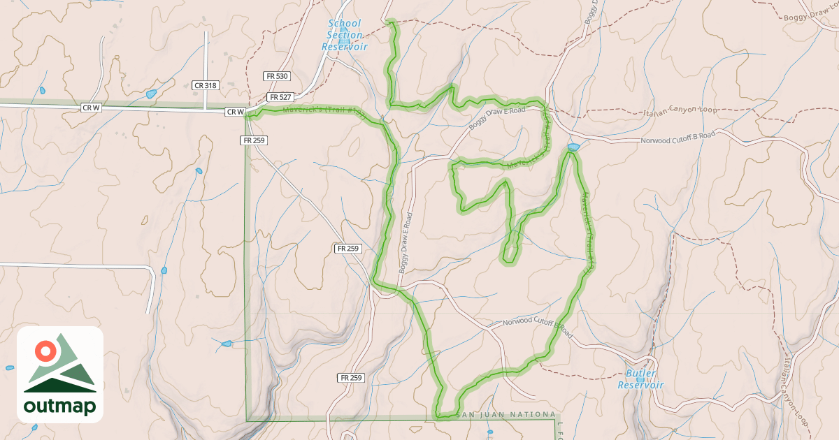 Map of Maverick's (Trail #197)