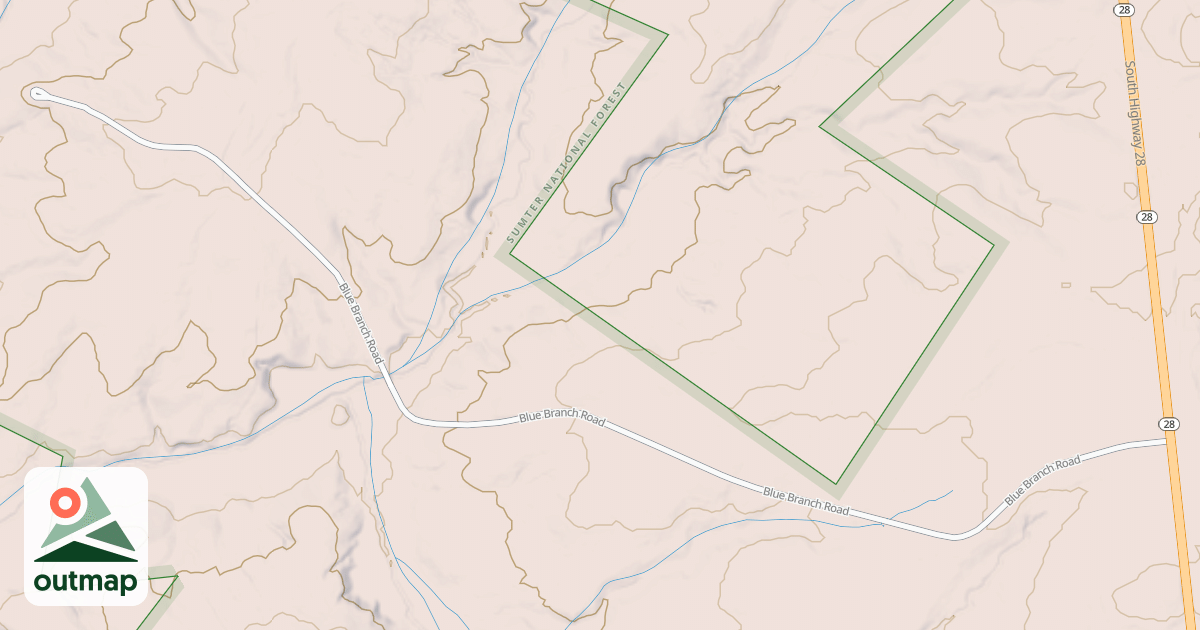 Map of BLUE BRANCH