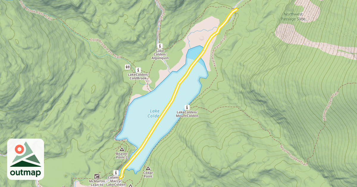 Map of Lake Colden Ski Trail