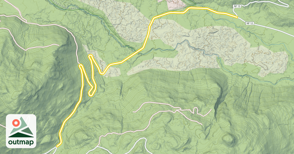 Map of National Forest Development Road 12